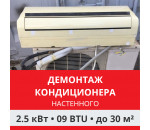 Демонтаж настенного кондиционера Funai до 2.5 кВт (09 BTU) до 30 м2